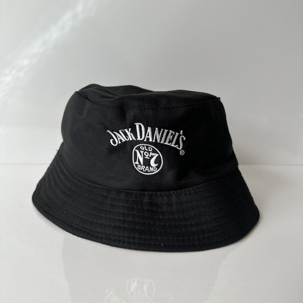 Jack Daniel's Old No 7 Bucket Hat Black Mens Medium Whiskey Festival Rave